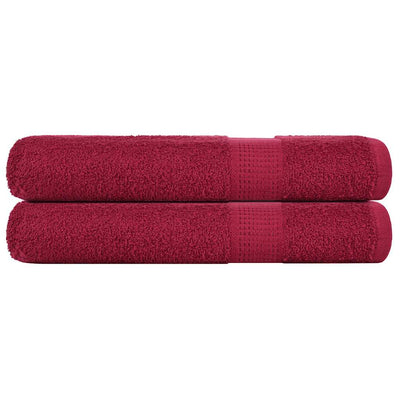 Serviettes vidaxl 2 ST 100x200 cm 360 g m² 100% coton rouge bourgogne rouge