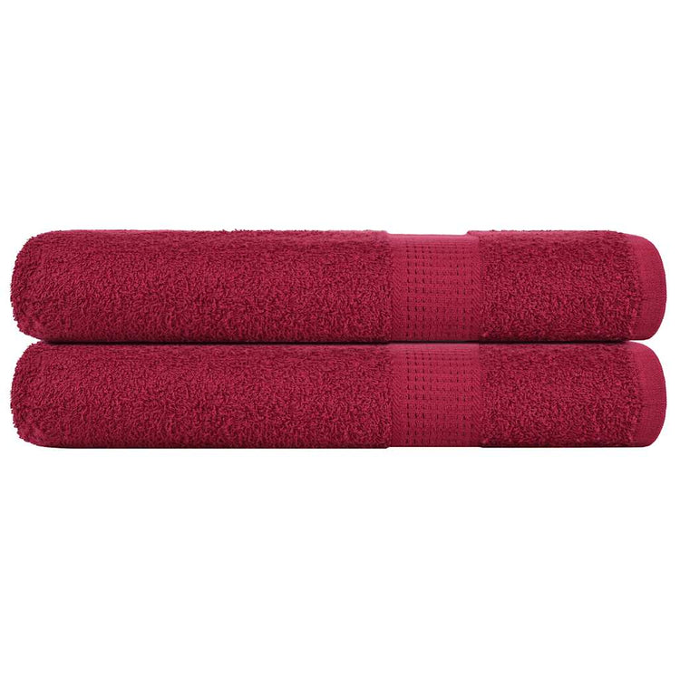 Serviettes vidaxl 2 ST 100x200 cm 360 g m² 100% coton rouge bourgogne rouge