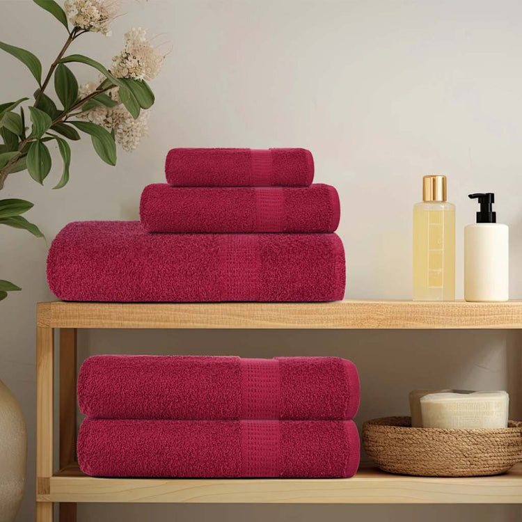 Serviettes vidaxl 2 ST 100x200 cm 360 g m² 100% coton rouge bourgogne rouge