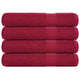 Serviettes vidaxl 4 pcs 100x200 cm 360 g m² 100% coton rouge bourgogne rouge