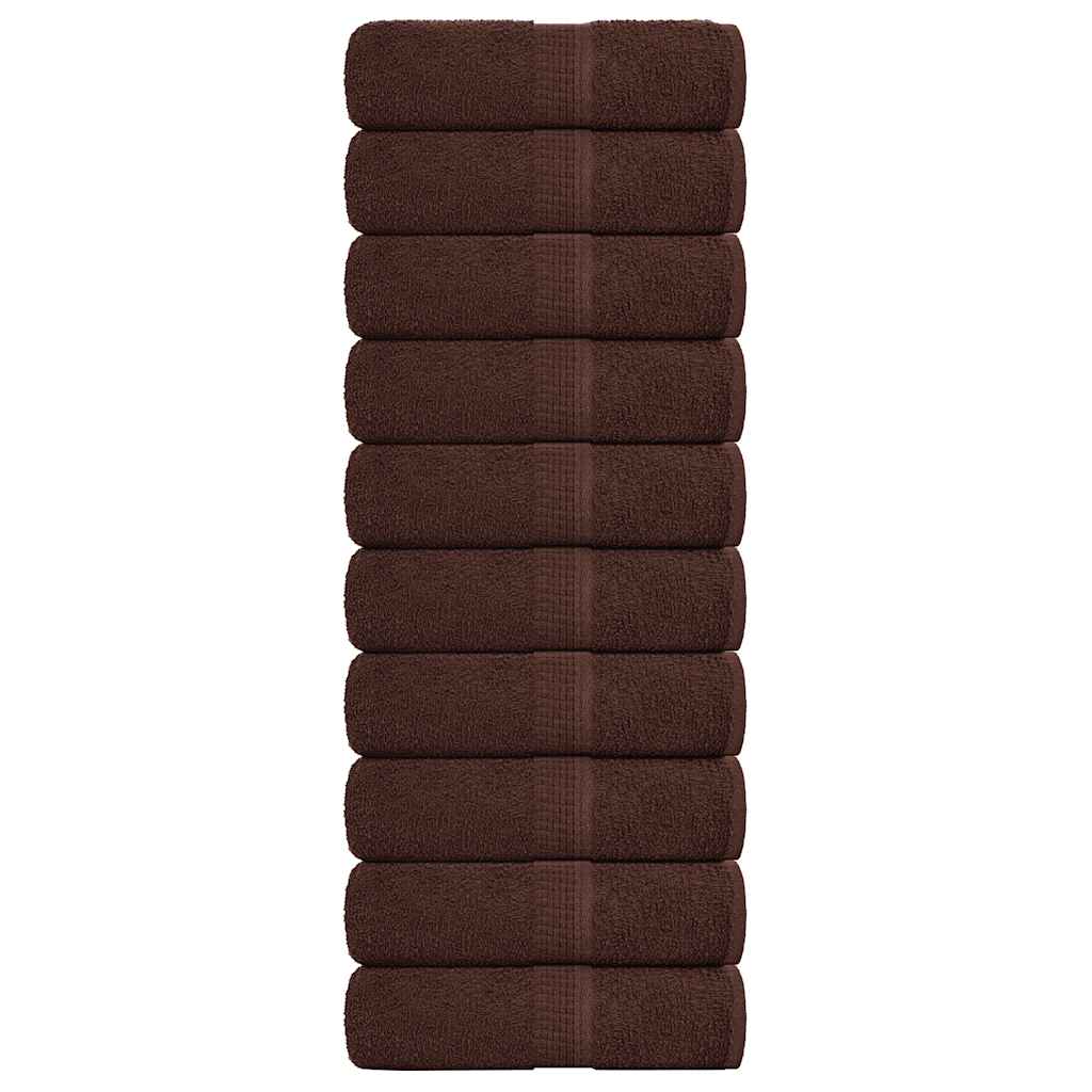 Vidaxl Guest Wipes 10 PCS 30x50 cm 360 g m² 100% coton brun