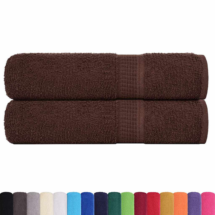 Serviettes Vidaxl 2 ST 50x100 cm 360 g m² 100% coton brun