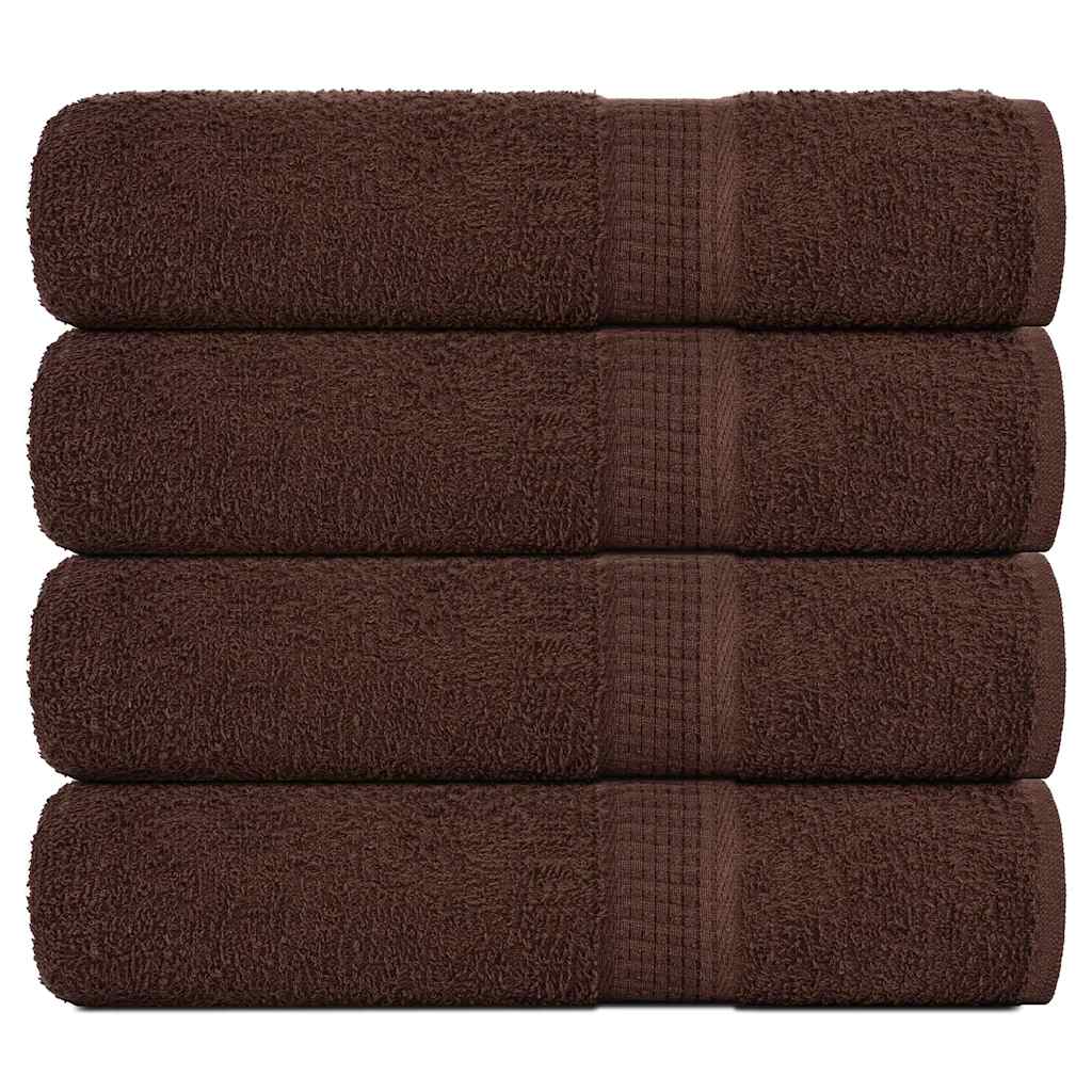Serviettes vidaxl 4 ST 50x100 cm 360 g m² 100% coton brun
