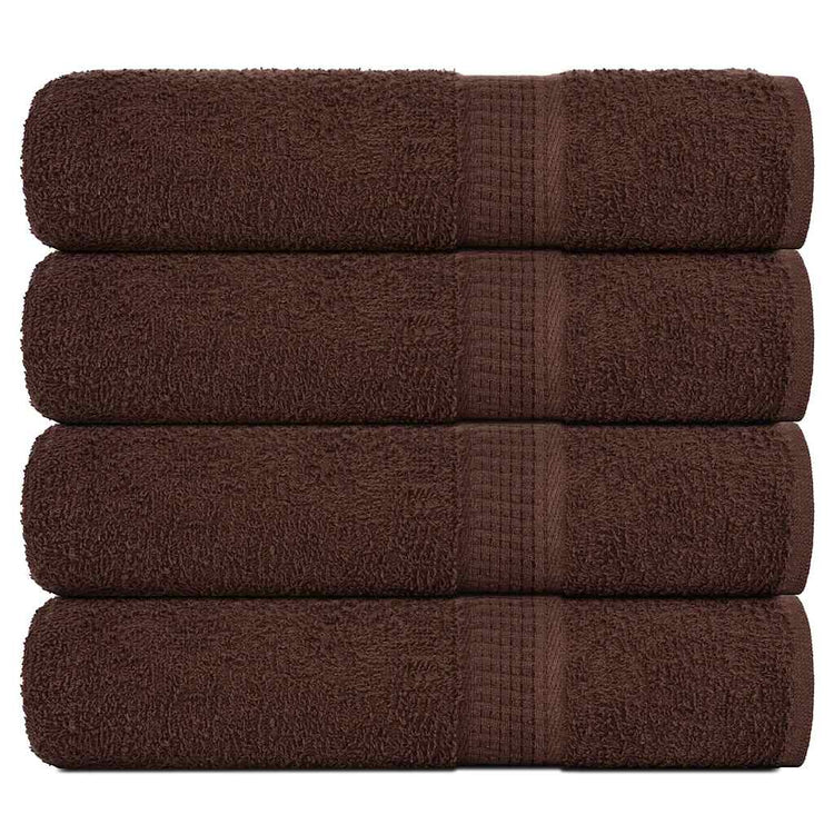 Serviettes vidaxl 4 ST 50x100 cm 360 g m² 100% coton brun