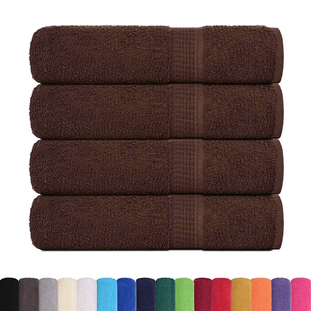 Serviettes vidaxl 4 ST 50x100 cm 360 g m² 100% coton brun