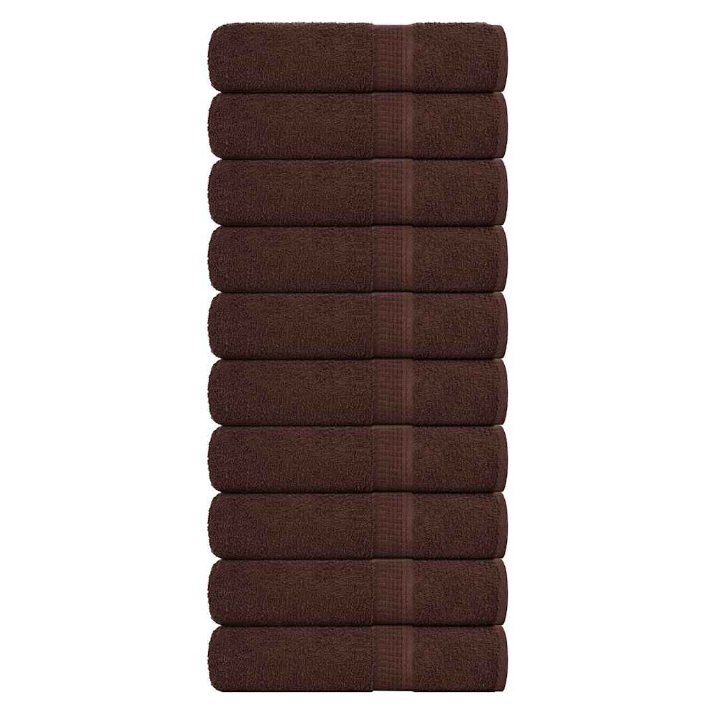 Serviettes Vidaxl 10 ST 50x100 cm 360 g m² 100% coton brun