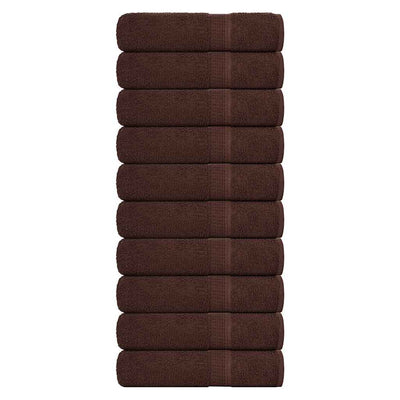 Serviettes Vidaxl 10 ST 50x100 cm 360 g m² 100% coton brun