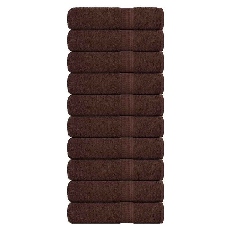 Serviettes Vidaxl 10 ST 50x100 cm 360 g m² 100% coton brun