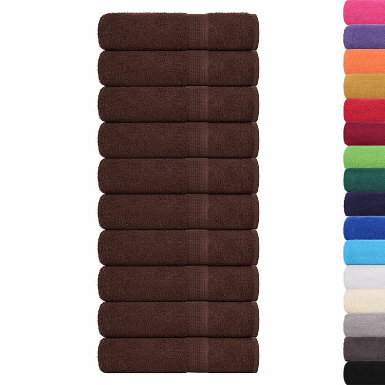 Serviettes Vidaxl 10 ST 50x100 cm 360 g m² 100% coton brun