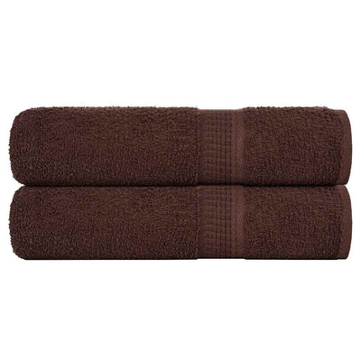 Serviettes de douche vidaxl 2 st 70x140 cm 360 g m² 100% coton brun