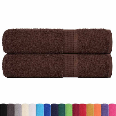 Serviettes de douche vidaxl 2 st 70x140 cm 360 g m² 100% coton brun