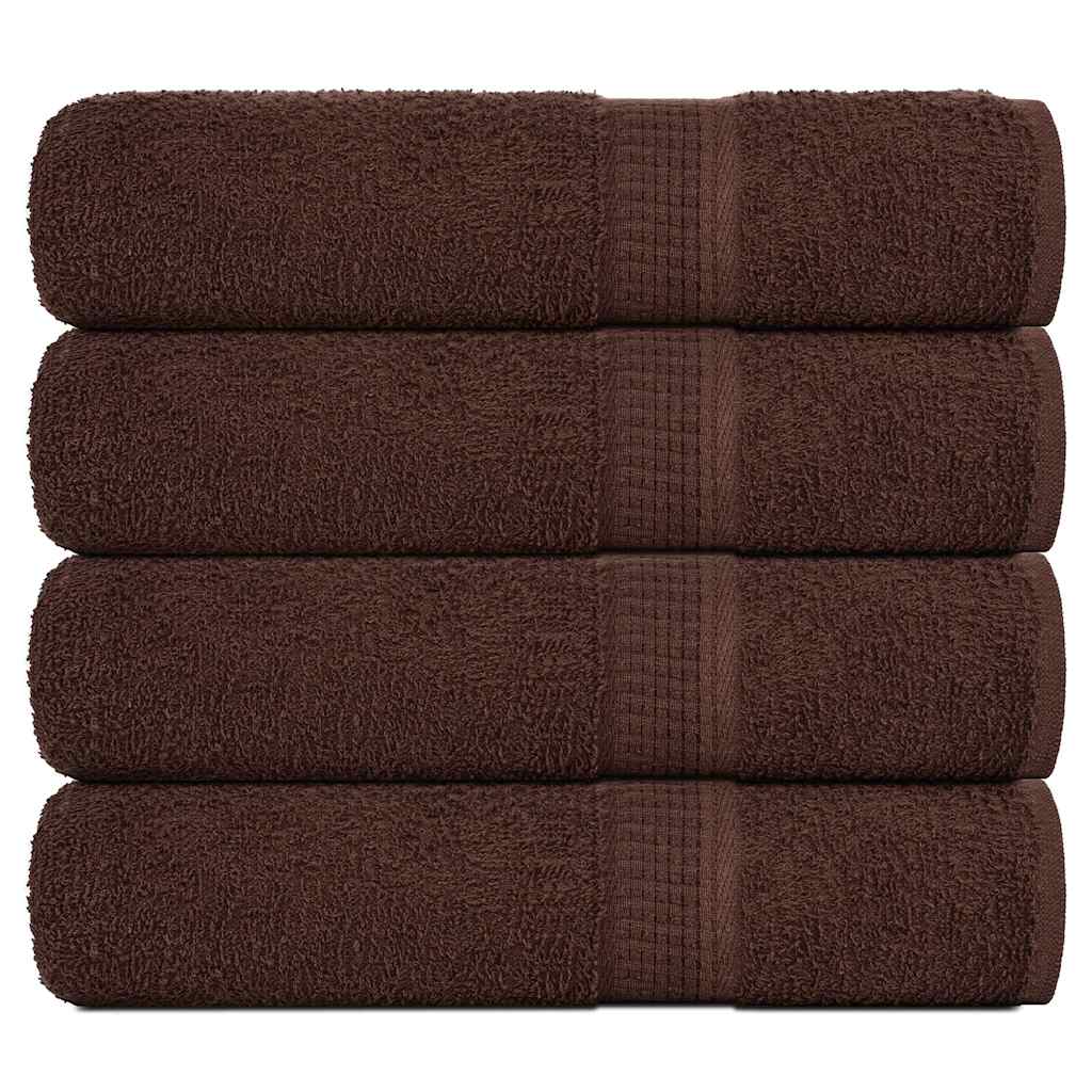 Serviettes de douche vidaxl 4 ST 70x140 cm 360 g m² 100% coton brun