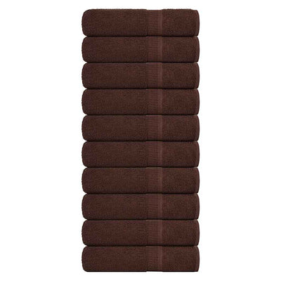 Serviettes de douche vidaxl 10 st 70x140 cm 360 g m² 100% coton brun