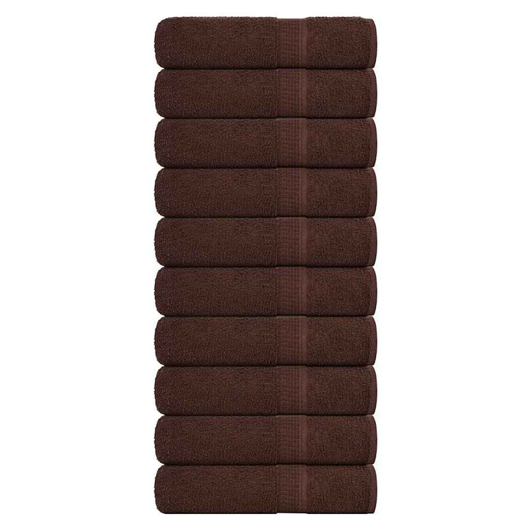 Serviettes de douche vidaxl 10 st 70x140 cm 360 g m² 100% coton brun