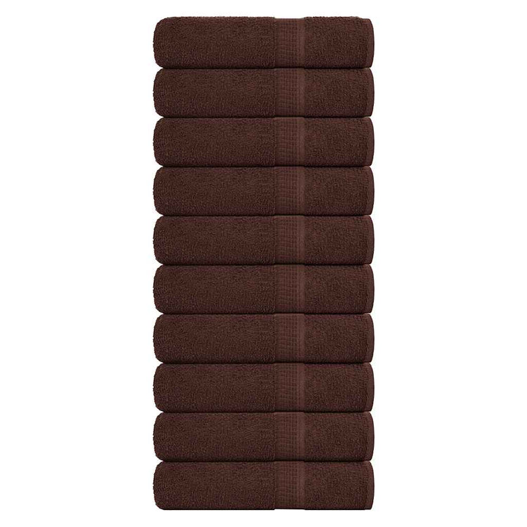 Serviettes de bain vidaxl 10 pcs 100x150 cm 360 g m² 100% coton brun