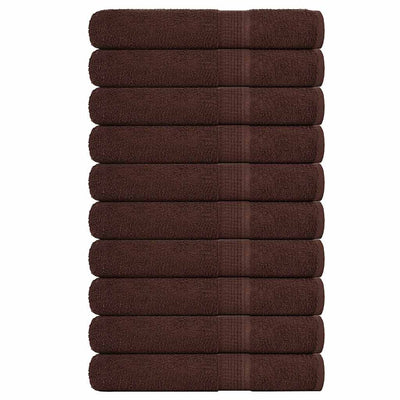 Serviettes de sauna vidaxl 10 ST 80x200 cm 360 g m² 100% coton brun