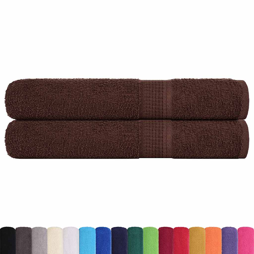 Serviettes Vidaxl 2 PCS 100x200 cm 360 g m² 100% coton brun
