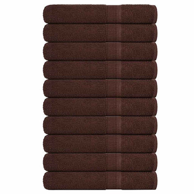 Serviettes vidaxl 10 pcs 100x200 cm 360 g m² 100% coton brun