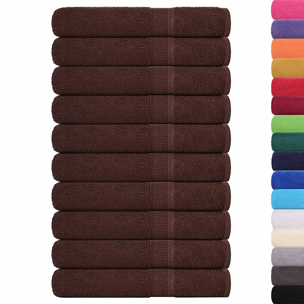 Serviettes vidaxl 10 pcs 100x200 cm 360 g m² 100% coton brun