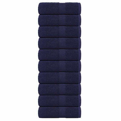 Vidaxl Soap Wipes 10 ST 30X30 CM 360 G M² 100% Cotton Navy Bleu