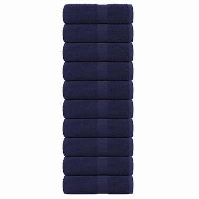 Vidaxl Guest Wipes 10 PCS 30x50 cm 360 g m² 100% Coton Navy Bleu