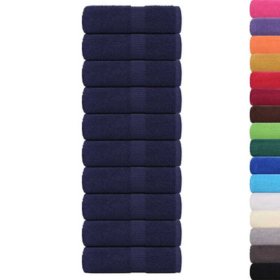 Vidaxl Guest Wipes 10 PCS 30x50 cm 360 g m² 100% Coton Navy Bleu