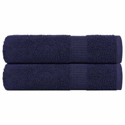 Serviettes vidaxl 2 ST 50x100 cm 360 g m² 100% coton bleu marine