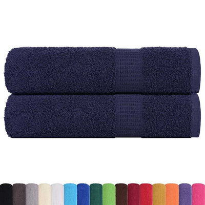 Serviettes vidaxl 2 ST 50x100 cm 360 g m² 100% coton bleu marine