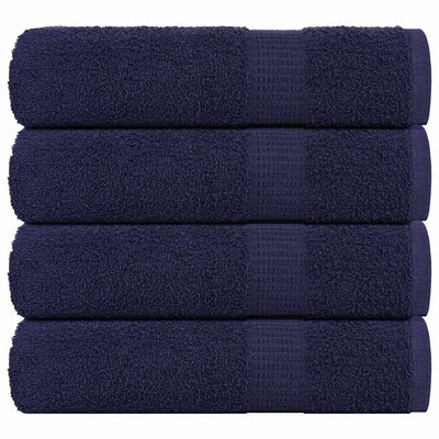 Serviettes vidaxl 4 ST 50x100 cm 360 g m² 100% coton bleu marine