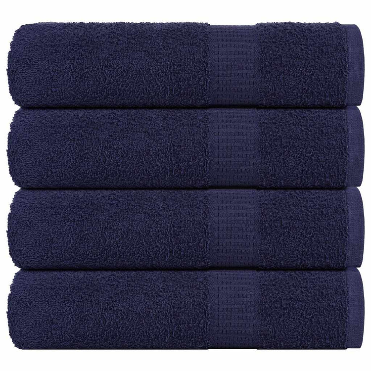 Serviettes vidaxl 4 ST 50x100 cm 360 g m² 100% coton bleu marine