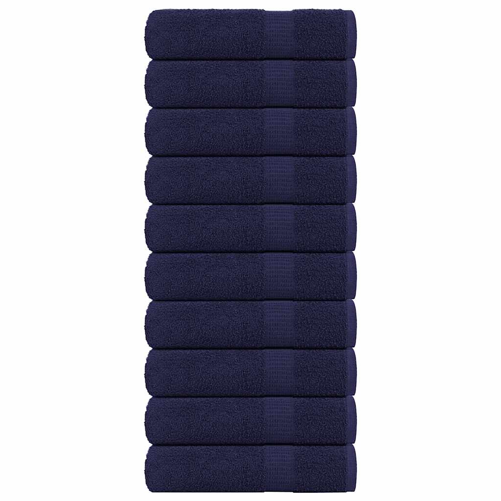 Serviettes vidaxl 10 ST 50x100 cm 360 g m² 100% coton bleu marine