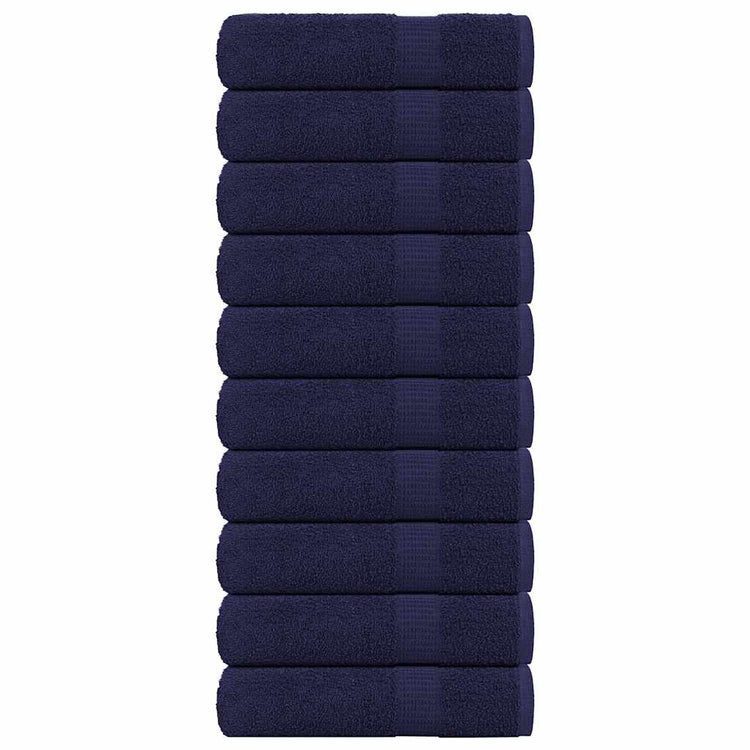 Serviettes vidaxl 10 ST 50x100 cm 360 g m² 100% coton bleu marine