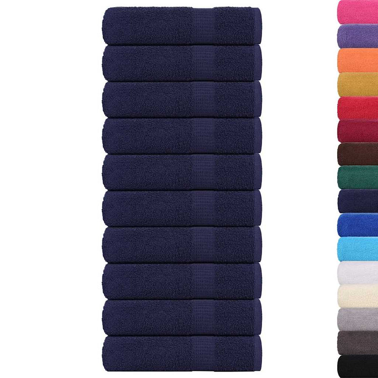 Serviettes vidaxl 10 ST 50x100 cm 360 g m² 100% coton bleu marine