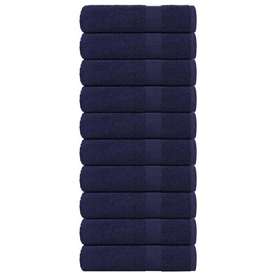 Serviettes de douche vidaxl 10 st 70x140cm 360g m² 100% coton bleu marine