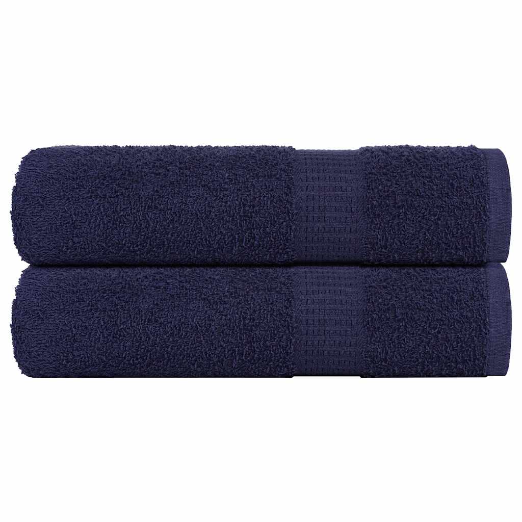 Serviettes de bain vidaxl 2 ST 100x150 cm 360 g m² 100% coton bleu marine