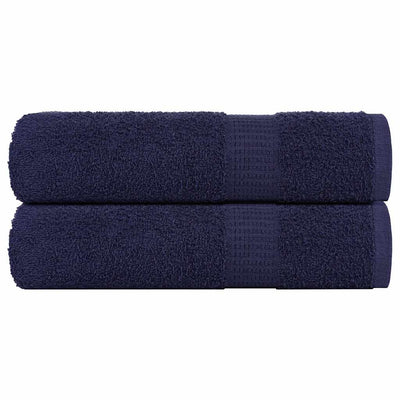 Serviettes de bain vidaxl 2 ST 100x150 cm 360 g m² 100% coton bleu marine