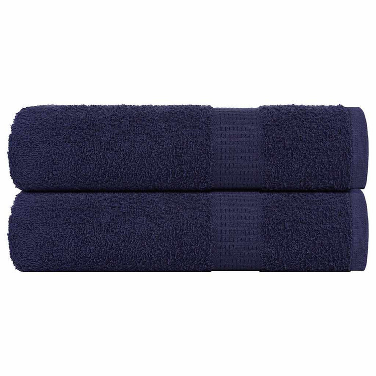 Serviettes de bain vidaxl 2 ST 100x150 cm 360 g m² 100% coton bleu marine
