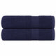 Serviettes de bain vidaxl 2 ST 100x150 cm 360 g m² 100% coton bleu marine