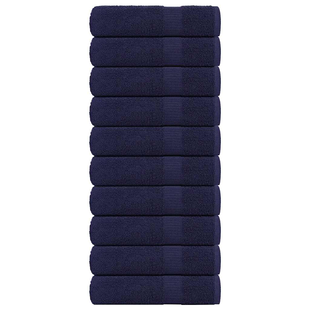 Serviettes de bain vidaxl 10 pc 100x150 cm 360 g m² 100% coton bleu marine