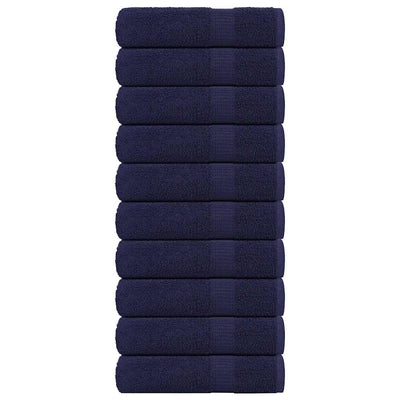 Serviettes de bain vidaxl 10 pc 100x150 cm 360 g m² 100% coton bleu marine