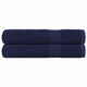 Serviettes sauna vidaxl 2 ST 80x200 cm 360 g m² 100% bleu marine coton