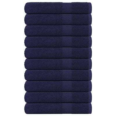 Serviettes de sauna vidaxl 10 st 80x200cm 360 g m² 100% bleu marine coton