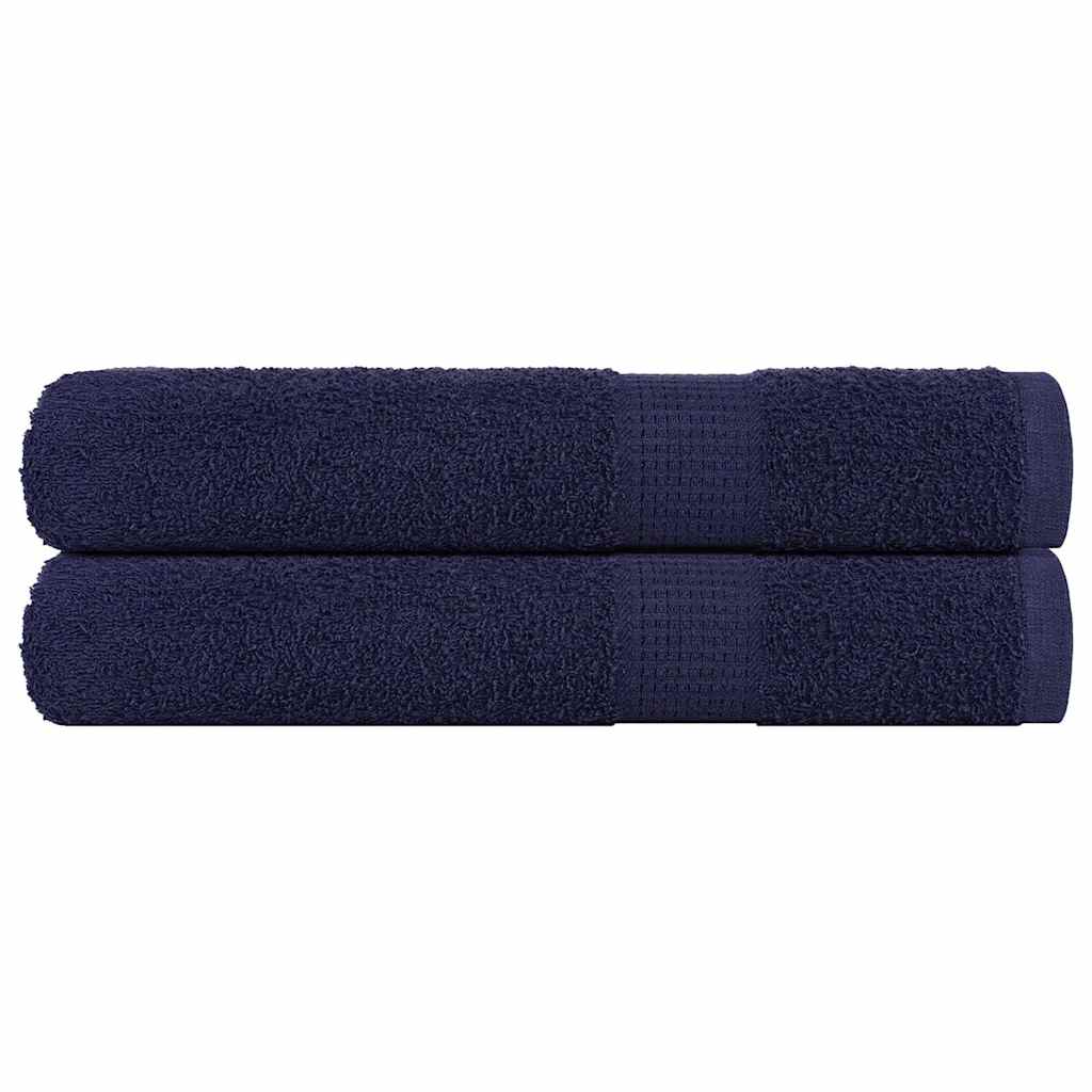 Serviettes vidaxl 2 pcs 100x200 cm 360 g m² 100% coton bleu marine