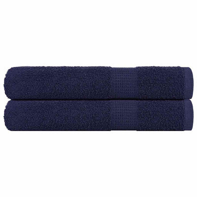 Serviettes vidaxl 2 pcs 100x200 cm 360 g m² 100% coton bleu marine
