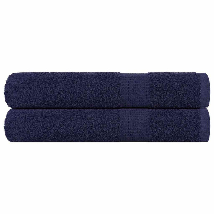Serviettes vidaxl 2 pcs 100x200 cm 360 g m² 100% coton bleu marine