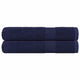 Serviettes vidaxl 2 pcs 100x200 cm 360 g m² 100% coton bleu marine