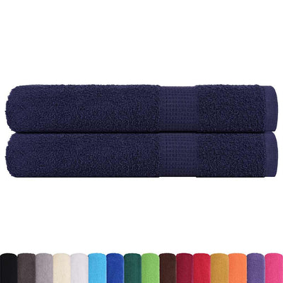 Serviettes vidaxl 2 pcs 100x200 cm 360 g m² 100% coton bleu marine