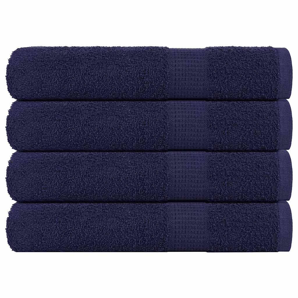Serviettes vidaxl 4 pcs 100x200 cm 360 g m² 100% coton bleu marine