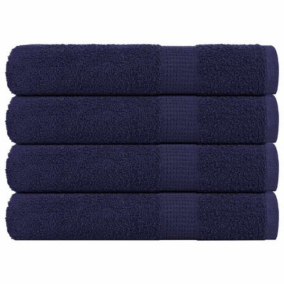 Serviettes vidaxl 4 pcs 100x200 cm 360 g m² 100% coton bleu marine