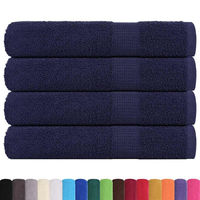 Serviettes vidaxl 4 pcs 100x200 cm 360 g m² 100% coton bleu marine